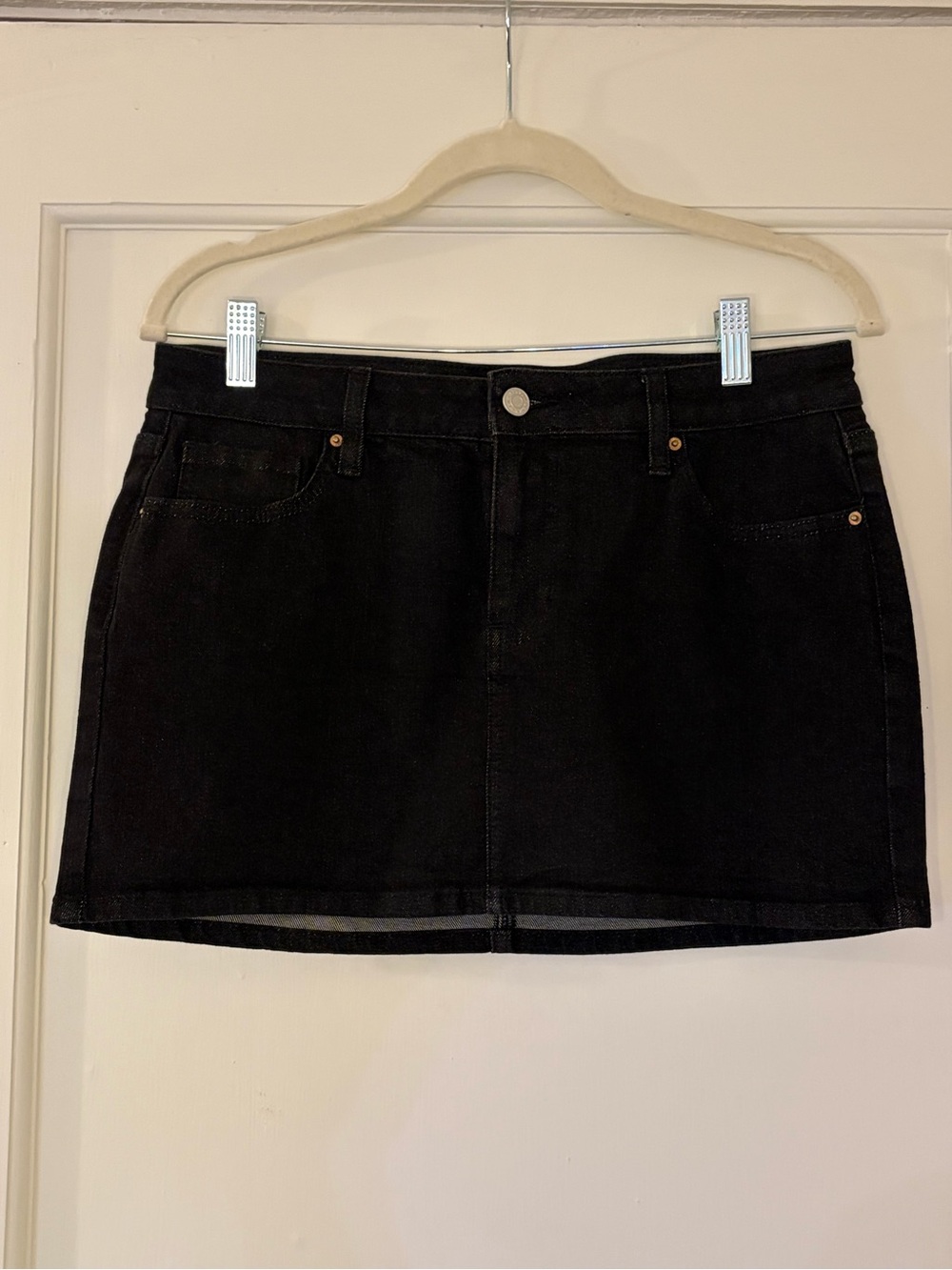 PacSun Black Denim Mini Skirt with Front Pockets